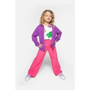 Coccodrillo pantaloni de trening pentru copii culoarea roz, neted imagine