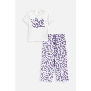 Coccodrillo pijamale de bumbac pentru copii culoarea violet, modelator imagine