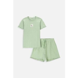 Coccodrillo pijamale de bumbac pentru copii culoarea verde, cu imprimeu imagine