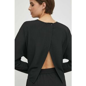 Sisley Bluză femei, culoarea negru, material neted imagine