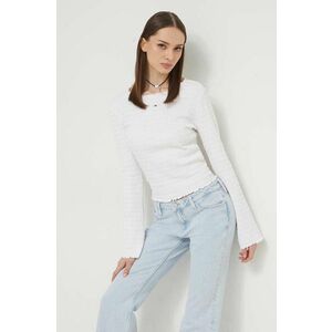 Tommy Jeans longsleeve femei, culoarea alb DW0DW17887 imagine