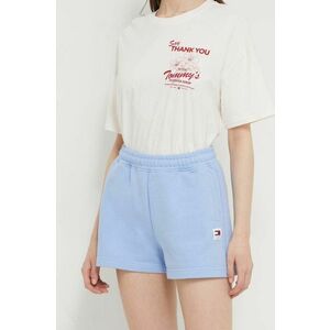 Tommy Jeans pantaloni scurti din bumbac neted, high waist imagine