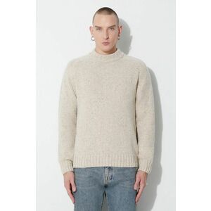 Universal Works pulover de lână VINCENT TURTLE NECK bărbați, culoarea bej, călduros, 29472 imagine