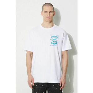 KSUBI tricou din bumbac hardcore biggie ss tee bărbați, culoarea alb, cu imprimeu, MPS24TE005 imagine