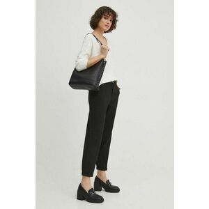 Medicine pantaloni femei, culoarea negru, fason chinos, medium waist imagine