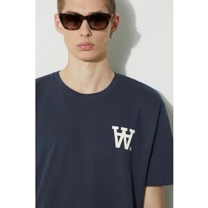 Wood Wood tricou din bumbac Ace AA Logo bărbați, culoarea bleumarin, cu imprimeu, 10285709.2222 imagine