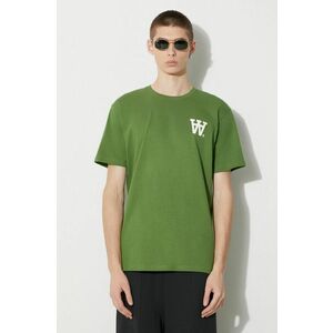 Wood Wood tricou din bumbac Ace AA Logo bărbați, culoarea verde, cu imprimeu, 10285709.2222 imagine