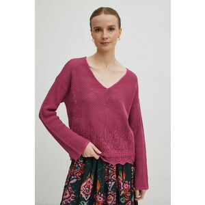 Medicine pulover femei, culoarea roz, călduros imagine