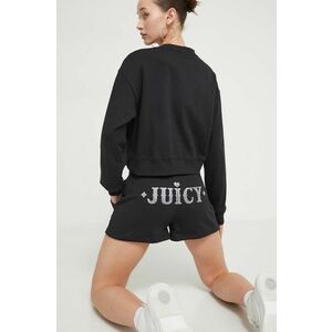 Juicy Couture pantaloni scurti femei, culoarea negru, cu imprimeu, high waist imagine