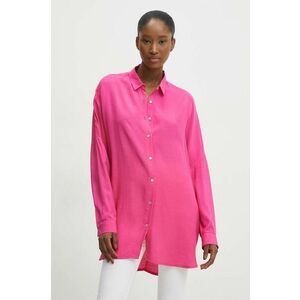 Answear Lab camasa femei, culoarea roz, cu guler clasic, relaxed imagine