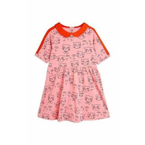 Mini Rodini rochie din bumbac pentru copii Cathlethes culoarea roz, mini, evazați 0 imagine
