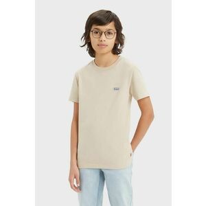 Levi's tricou de bumbac pentru copii culoarea bej, neted imagine