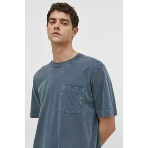 Abercrombie & Fitch tricou din bumbac barbati, culoarea albastru marin, neted imagine