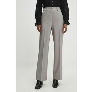 Answear Lab pantaloni femei, culoarea bej, drept, high waist imagine