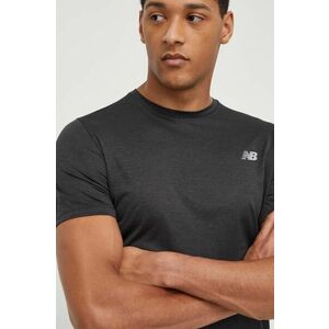New Balance tricou de antrenament Athletics culoarea negru, neted imagine