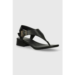 MICHAEL Michael Kors sandale de piele Robyn femei, culoarea negru, cu platforma, 40S4RBFS1L imagine
