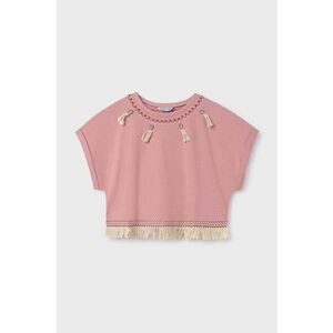 Mayoral tricou de bumbac pentru copii culoarea roz imagine