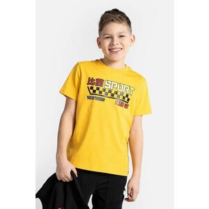 Coccodrillo tricou de bumbac pentru copii culoarea galben, cu imprimeu imagine
