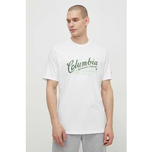 Columbia tricou din bumbac Rockaway River culoarea alb, cu model 2022181 imagine