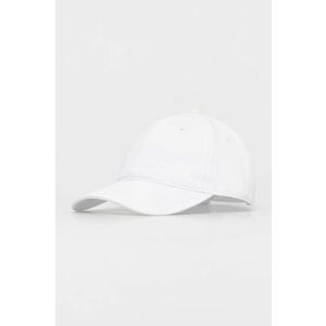 Lacoste șapcă de baseball din bumbac culoarea alb, neted imagine