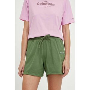Columbia pantaloni scurți Trek femei, culoarea verde, cu imprimeu, high waist 2032941 imagine