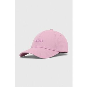 BOSS șapcă de baseball din bumbac culoarea violet, neted imagine