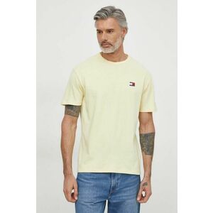 Tommy Jeans tricou din bumbac bărbați, culoarea galben, cu imprimeu DM0DM17995 imagine