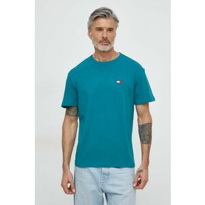 Tommy Jeans tricou din bumbac barbati, culoarea verde, cu imprimeu imagine