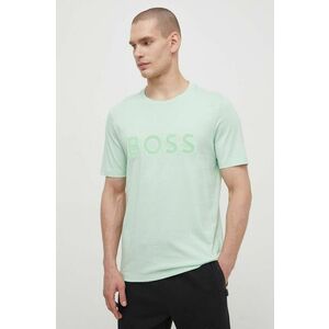 Boss Green tricou din bumbac barbati, culoarea verde, cu imprimeu imagine