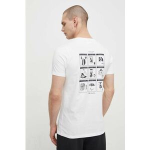 Columbia tricou din bumbac Rapid Ridge bărbați, culoarea alb, cu imprimeu 1934824 imagine