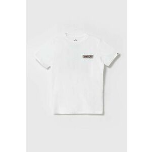 Quiksilver tricou de bumbac pentru copii MAROONEDYTH culoarea alb, cu imprimeu imagine