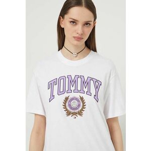 Tommy Jeans tricou din bumbac femei, culoarea alb DW0DW17824 imagine