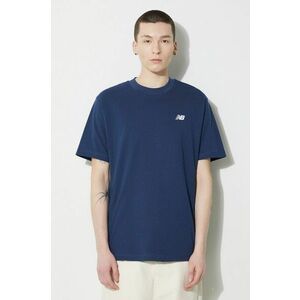 New Balance tricou din bumbac Small Logo barbati, culoarea albastru marin, cu imprimeu, MT41509NNY imagine