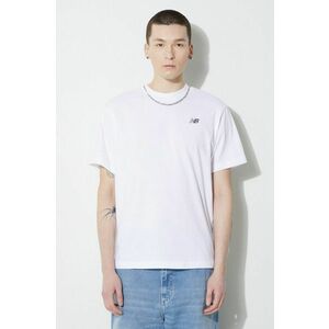 New Balance tricou din bumbac Small Logo barbati, culoarea alb, cu imprimeu, MT41509WT imagine