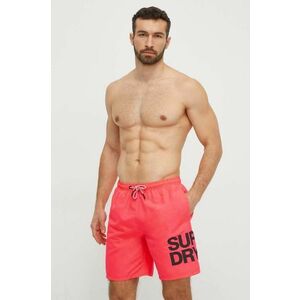 Superdry pantaloni scurti de baie culoarea roz imagine
