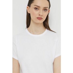 Abercrombie & Fitch tricou din bumbac femei, culoarea alb imagine