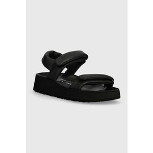 Birkenstock sandale de piele Theda femei, culoarea negru, cu platforma, 1026877 imagine