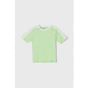adidas tricou de bumbac pentru copii culoarea verde, neted imagine