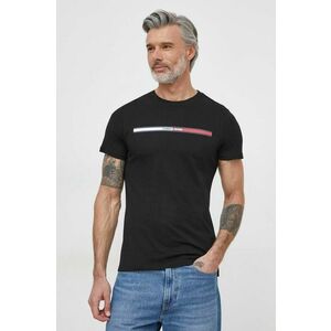Tommy Jeans tricou din bumbac bărbați, culoarea negru, cu imprimeu DM0DM13509 imagine