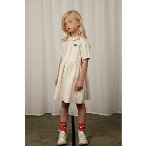 Mini Rodini rochie cu amestec de in pentru copii culoarea alb, mini, evazati imagine