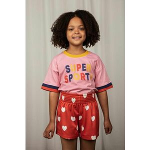 Mini Rodini tricou de bumbac pentru copii culoarea roz, cu imprimeu imagine