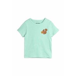 Mini Rodini tricou de bumbac pentru copii Squirrel culoarea verde, cu imprimeu imagine