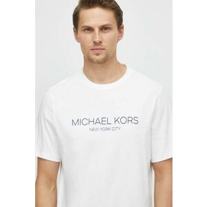 Michael Kors tricou din bumbac barbati, culoarea alb, cu imprimeu imagine