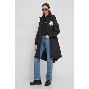 Karl Lagerfeld Jeans geaca femei, culoarea negru, de tranzitie imagine