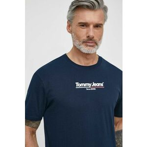 Tommy Jeans tricou din bumbac bărbați, culoarea bleumarin, cu imprimeu DM0DM18590 imagine