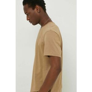 G-Star Raw tricou din bumbac barbati, culoarea bej, neted imagine