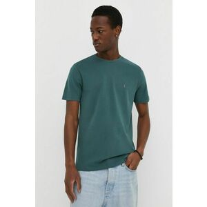 AllSaints tricou din bumbac culoarea verde, neted imagine
