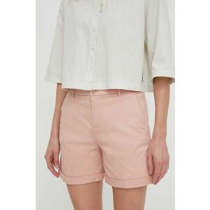 United Colors of Benetton pantaloni scurti femei, culoarea roz, neted, high waist imagine