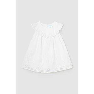 Mayoral rochie din bumbac pentru bebeluși culoarea alb, mini, evazati imagine