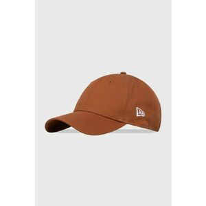 New Era șapcă de baseball din bumbac culoarea maro, neted imagine